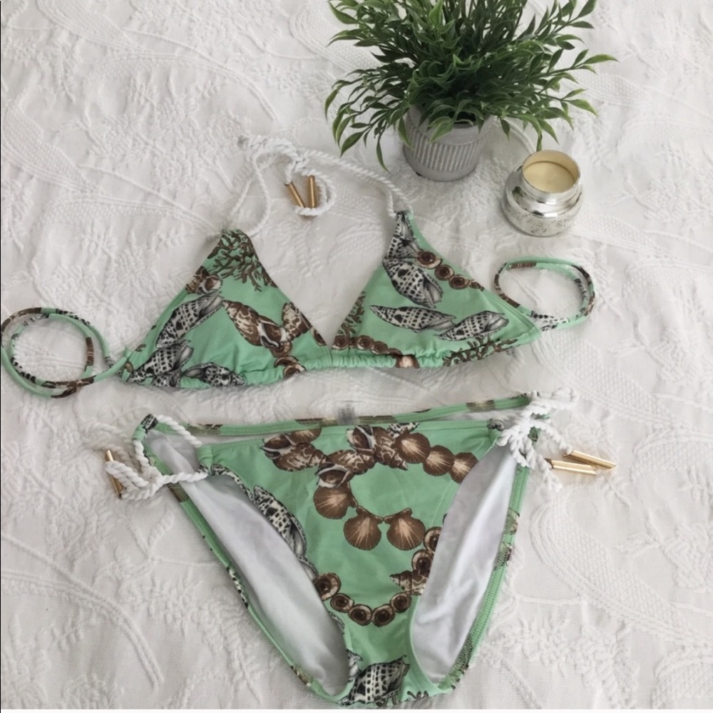 Vs Mint Green Shell Patterned Bikini - image 1
